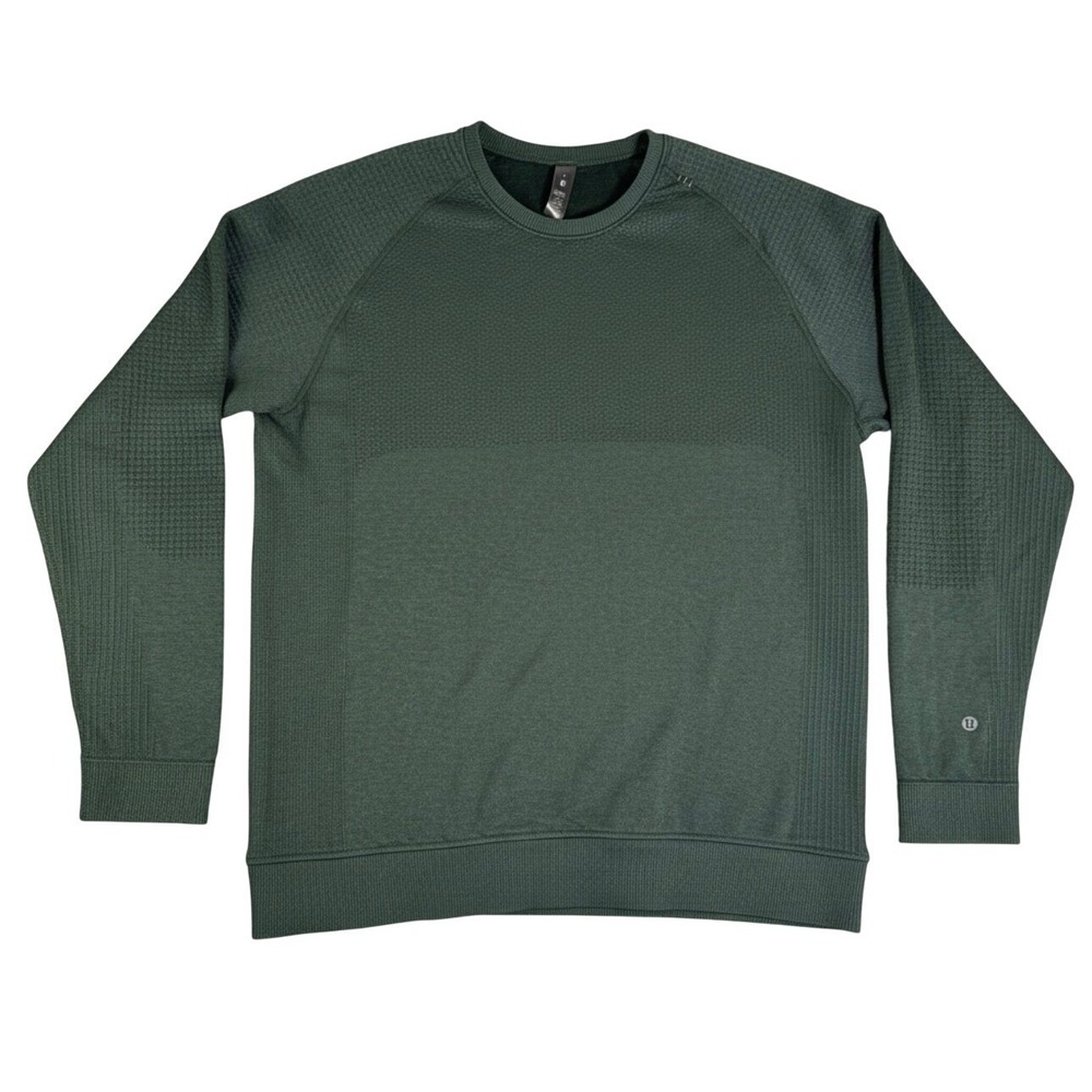 Lululemon Engineered Warmth Crewneck Merino Wool Sweater Green Mens XL